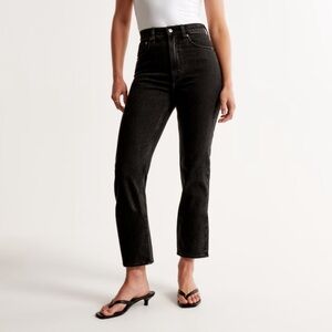 Abercrombie & Fitch The Ankle Straight Ultra High Rise Black Jeans